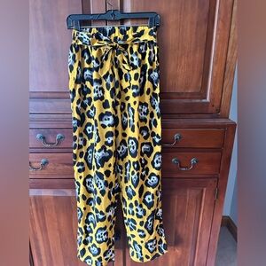 Yellow Leopard Print Pants